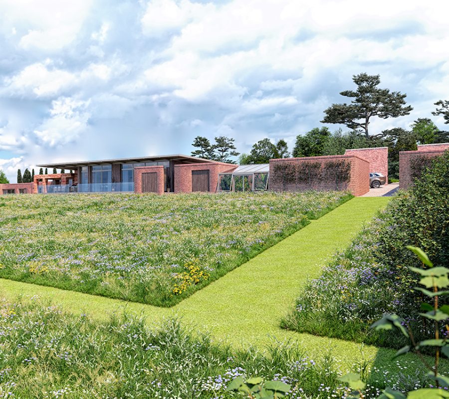 South Lodge Exterior Render Walled Garden